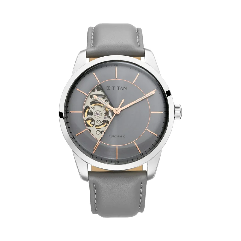 elegant wristwatches with diamond details -Titan NN90126SL01 Grey Dial Analog Watch For Men