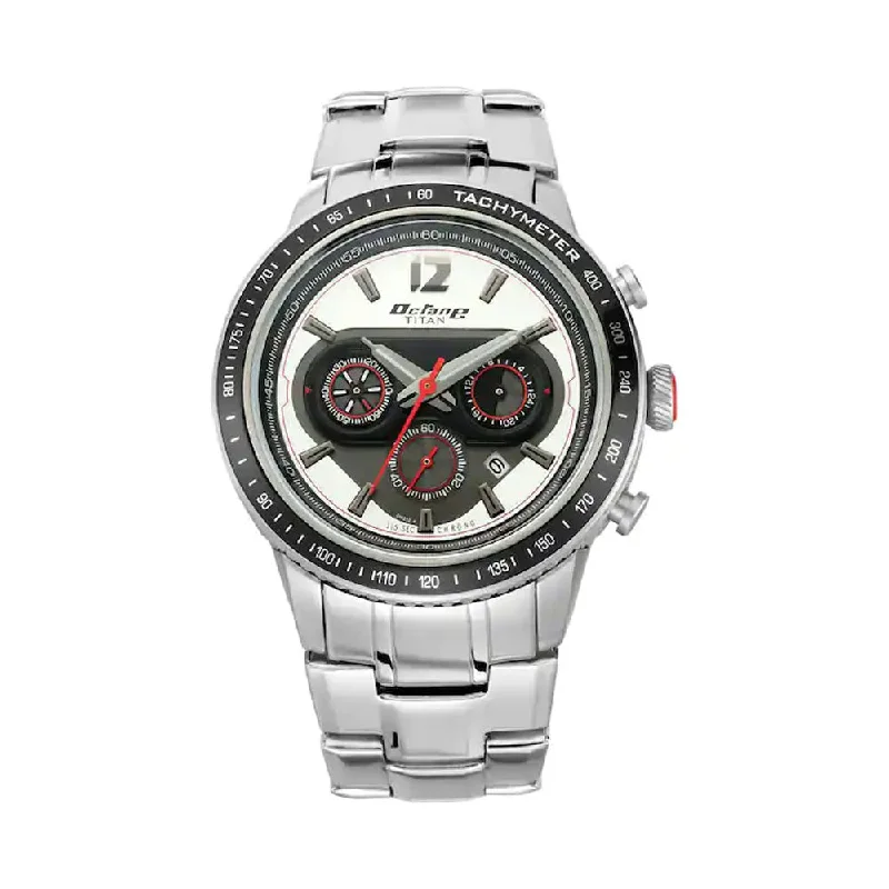 vintage military-style watches for men -Titan Octane Signature Analog Silver Dial Men's Watch-1762KM01